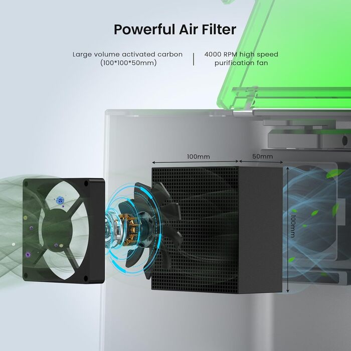 Із вбудованою системою нагріву та фільтром запахів, великий обєм збірки 228 * 128 * H245 мм, 8K MSLA Resin 3D Printer GKtwo 10.3&3