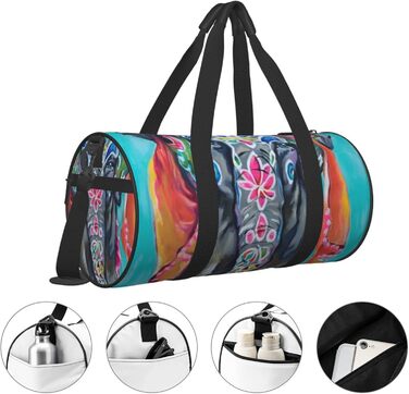 Дорожня сумка-циліндр з художнім принтом слона, спортивна сумка для чоловіків та жінок, сумка-мішок, спортивна дорожня сумка