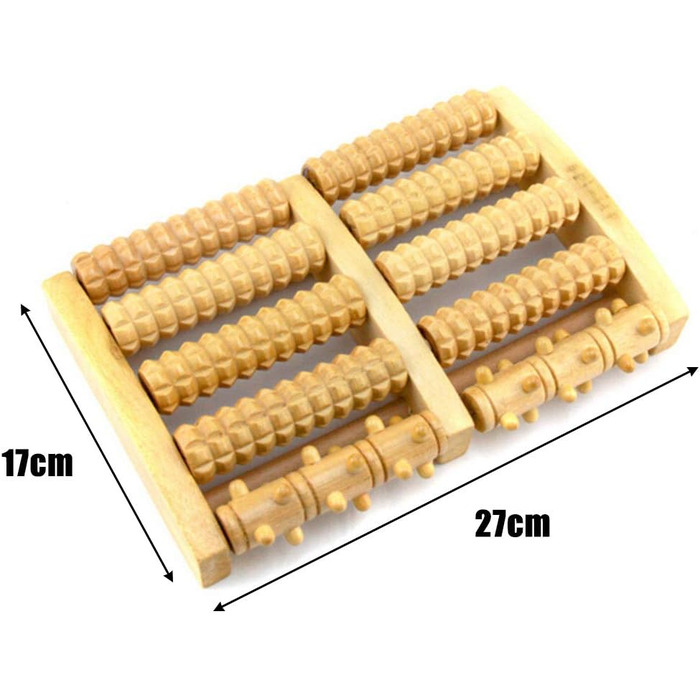 Дерев'яний масажний ролик для ніг FANDE, подвійний масажний ролик для ніг для розслаблення, полегшення підошовного фасціїту, болю в стопі, болю в склепінні, сприяння кровотоку