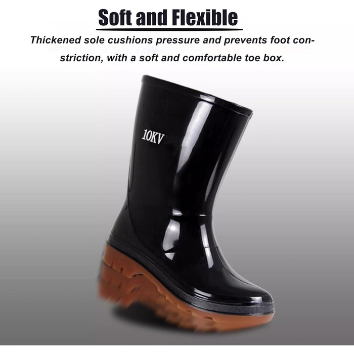 Діелектричні чоботи HAIXHX, з флісовою підкладкою, ізольовані для високої напруги, ізотермічні, із захистом від ураження електричним струмом 10/20 кВ для роботи на промислових повітряних лініях, 20 кВ, розмір 24 EU