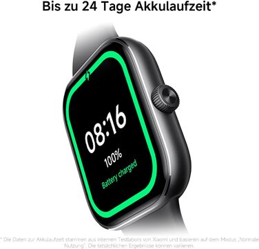 Розумний годинник XIAOMI Redmi Watch 5, відстеження спорту та фітнесу, 2.07-дюймовий AMOLED-дисплей, 24 дні роботи від батареї, понад 150 спортивних режимів, моніторинг серцевого ритму, відстеження сну, водонепроникність 5 атм, GPS, Android та iOS, чорний