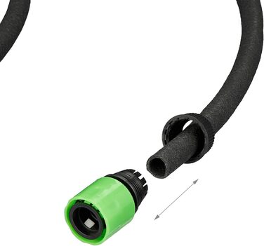 Крапельний шланг, 50 м, перфорований шланг для поливу високих грядок та живоплотів, садовий шланг, чорний