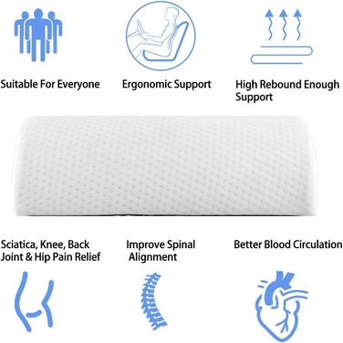 Напівкругла подушка для ніг ZoneYan, ергономічна подушка для ніг з губкою, подушка для ніг на столі, подушка для підтримки ніг, для колін, ніг, стегон, спини, полегшення болю в стопах, для подорожей додому та офісу