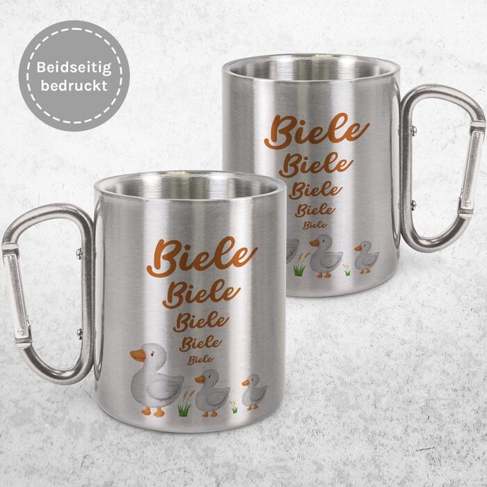 Чашка для пиття з нержавіючої сталі з карабіном Ідея подарунка 330 мл Чашка Для кемпінгу Ключки Срібний