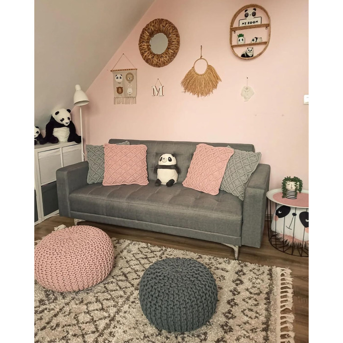 Модний пуф Beliani з рожевої бавовни 40x25 см Conrad