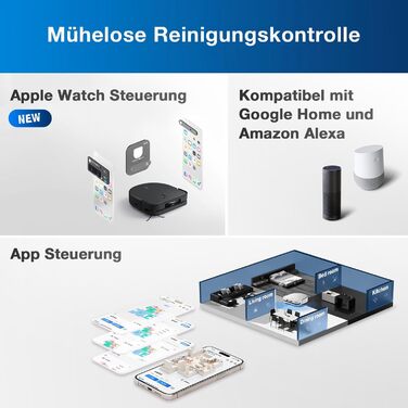 Вакуумний робот ECOVACS DEEBOT X5 Omni з функцією миття підлоги, сила всмоктування 12 800 Па, технологія ZeroTangle, миття країв T