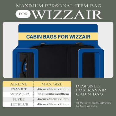 Рюкзак Hayayu Ryanair Hand Luggage 40x30x20, малий, для подорожей у літаку, з відділенням для ноутбука, сумка-протиугінна сумка для коротких поїздок на вихідні, чорний, 45 x 36 x 20 см