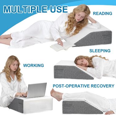 Венозна подушка Alyvisun від болю в колінах, стегнах, спині та шиї, клиноподібна подушка з піни 25D для підтримки післяопераційного відновлення, сну, відпочинку та кровообігу