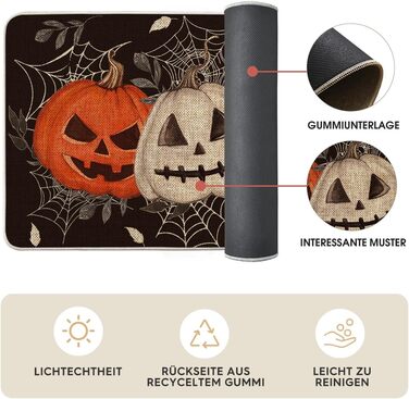 Модний павутинний килимок для кухні Jack-o'-Lantern Halloween набір з 2, миються декоративні кухонні килимки для внутрішнього і зо