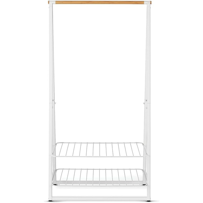 Вішалка для одягу Linn - Дві полиці з регульованою висотою - Вішалка для одягу - Вішалка для одягу - Розвішування, провітрювання або сушіння одягу - Економія місця - Стабільна та стабільна - Біла - Велика