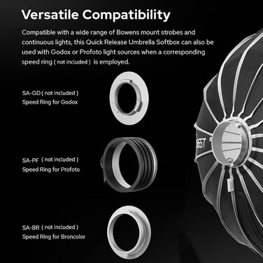 См/25.6 швидкознімний софтбокс для парасольки, знімний складаний софтбокс зі стандартним кронштейном Bowen і розсіювачами для фотозйомки, спалах Speedlite, студійний спалах, моносвітло, 65T 65