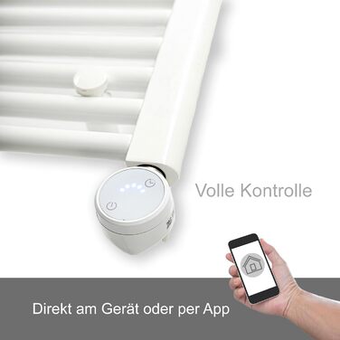 Електричний радіатор для ванної кімнати anapont з WiFi та Bluetooth 1475x600 - чорний прямий - рушникосушка - електричний обігрівач для ванної кімнати - рушникосушка - Зроблено в Німеччині Чорний 1475в x 600вт