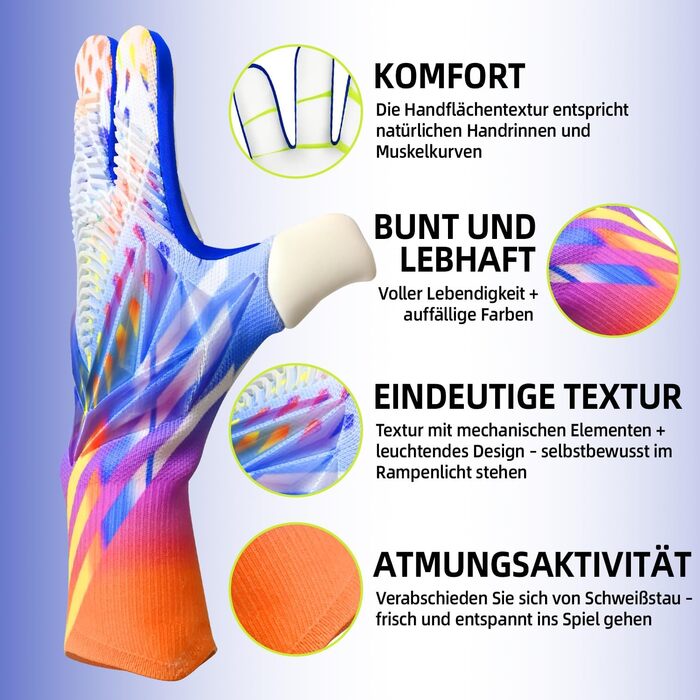 Рукавички воротаря, футбольні рукавички з хорошим зчепленням для дітей розмірів 6-10, міцний ресивер для юнаків, дорослих, дітей, розмір 6, білі