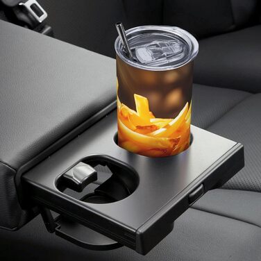 Кухоль з прямою трубочкою, 590 мл, дизайн картопля фрі, дорожній кухоль з принтом, підходить для кемпінгу, офісу та дому