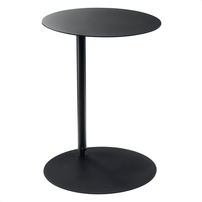 Круглий журнальний столик Журнальний столик для вітальні та їдальні 40 см Метал з порошковим покриттям Дизайн поза часом (чорний)