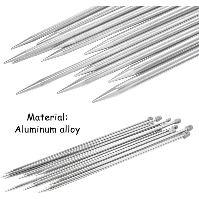 Набір спиць 2,0-8,0 мм 50 шт., спиці металеві 11 пар Набір спиць 35 см з нержавіючої сталі з аксесуарами для в&39язання, спиці з аксесуарами для в&39язання, ковпачок і сумка для зберігання, для початківців.