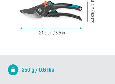 Садові ножиці Gardena PremiumCut Pro, обхідний розріз, для свіжої деревини, діаметр різу 24 мм, ергономічні ручки, леза PowerCoating, виготовлені в Німеччині (12251-20) Свіжа деревина 24 мм