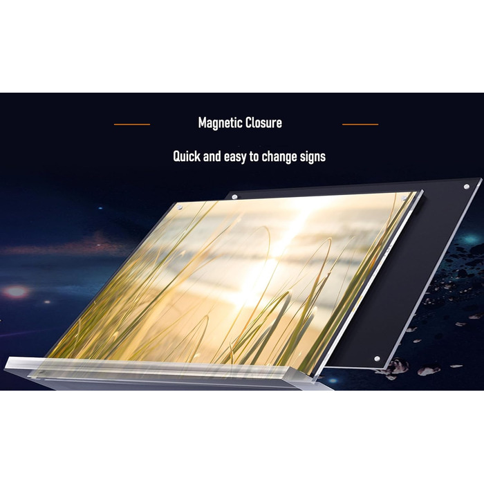 Настільні підставки TUKA-i-AKUT, 25 шт., альбомна орієнтація A4, прозорий акрил із магнітною застібкою, двосторонній дисплей, тримач для брошур, підставка для флаєрів, настільний рекламний дисплей, кришталево прозора Т-подібна підставка TKD8241-A4-W-25x, 