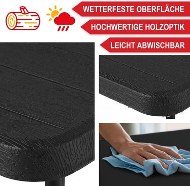 Набір для пивного саду з дерев&39яним виглядом на 8 осіб 3 предмети стіл з 2 лавками в комплекті набір пивних столів виготовлений з міцного пластику складаний ручка для перенесення 180 x 74 x 74 см