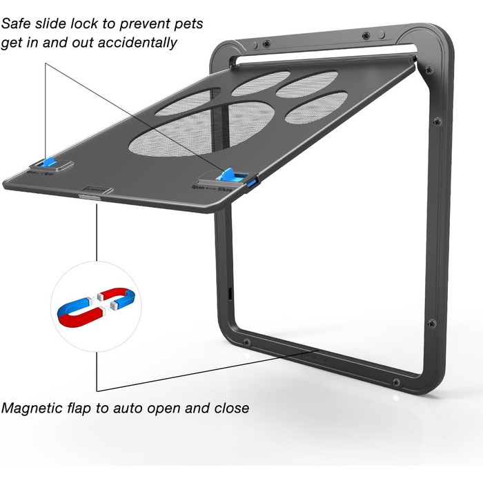 Заслінка для домашніх тварин NAMSAN з магнітом Заслінка для собак Котяча заслінка для Fly Screen Двері для домашніх тварин, що замикаються, для котів/собак Маленький 29 см x 24 см