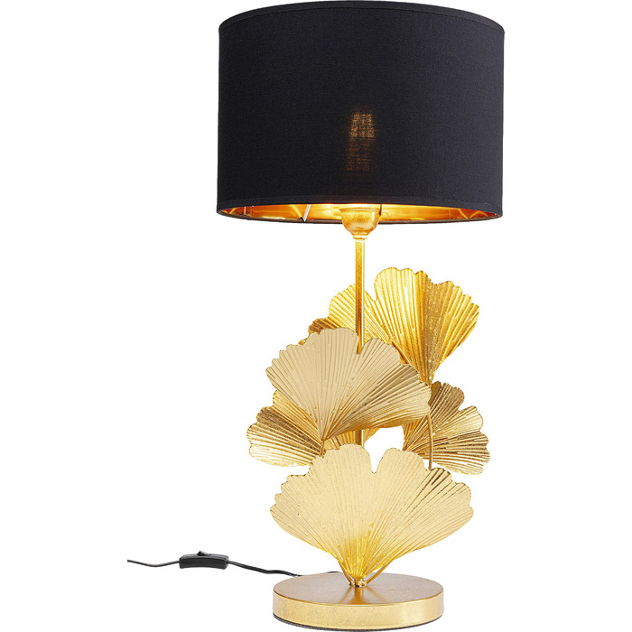 Настільна лампа Kare Design Flores Gold у формі листя гінкго, сталевий каркас, декоративний світильник для спальні або робочого столу, без лампочки, 62x30x30 см (В/Ш/Г)