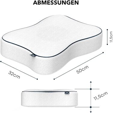 Ергономічна подушка з піни з памяттю форми з виїмкою для голови, підтримка шийного відділу хребта для сну на спині та на боці 1 Soft