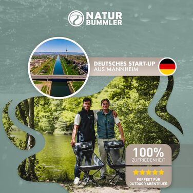 Складаний кемпінговий стілець NATURBUMMLER Cloud Sit Light Надлегкий (2,65 кг) та дихаючий У комплекті сумка для перенесення Компактний складний стілець, вантажопідйомність 120 кг, для саду, риболовлі, використання на свіжому повітрі (сірий)