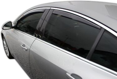 АВТОМОБІЛЬНИЙ СКАУТТ GP Wind Deflector Rain Deflector підходить для Insignia A Седан, хетчбек 2008-2016, чорний, тонований, комплект з 4 шт. , аеродинамічний