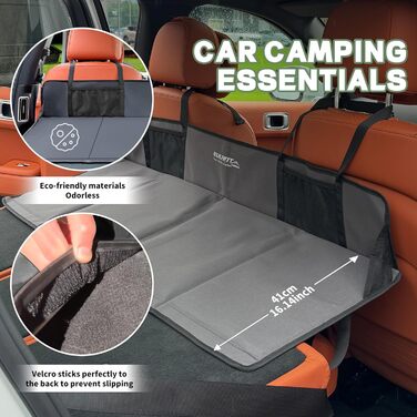 Міст для заднього сидіння автомобіля EULANT, підтримує надувний матрац для кемпінгу в автомобілі та подовжує заднє сидіння, щоб надати собакам більше місця, для більшості автомобілів, позашляховиків, мінівенів, сірий