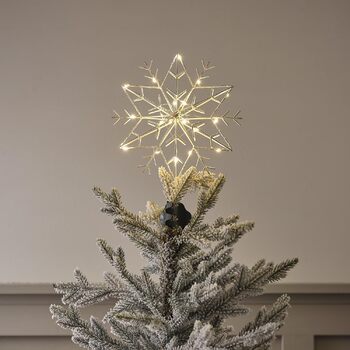 Верхівка для ялинки сніжинка біла Lights4fun