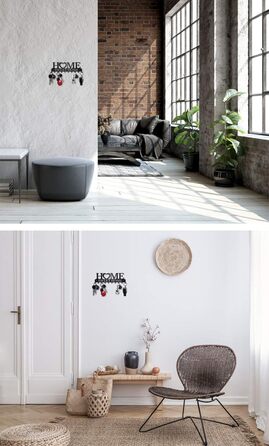 Дошка для ключів сучасна, тримач для ключів настінний, гачок для ключів home sweet home, дошка для ключів чорна з 10 гачками, збер