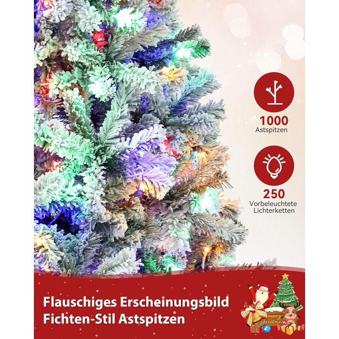 Штучна ялинка з вогнями 180 см біла Himimi