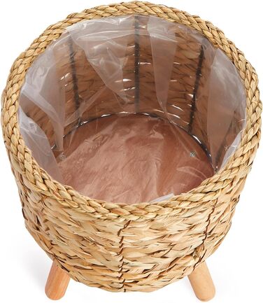 Кашпо для квітів Кашпо з натурального ротангу з фольгованою вставкою Горщик для рослин герметичний великий для кімнатних рослин, к