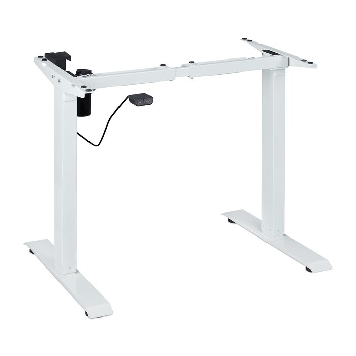 Електричний каркас столу Relaxdays з регулюванням висоти, розсувний, 71-121 см, каркас столу, сталь, білий