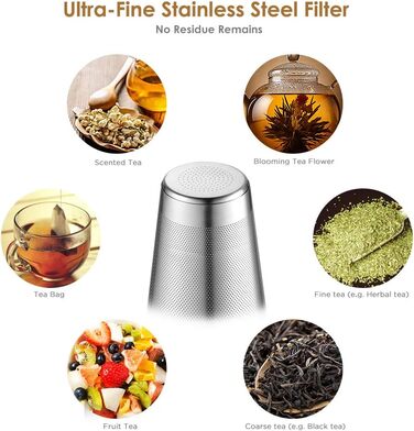 Срібний чайник Glastal Glass 2000 мл з ситечком для чаю з нержавіючої сталі 18/8 Боросилікатний скляний чайник на плиті Скляний ча