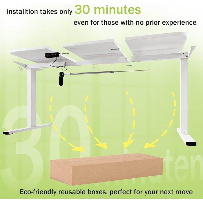 Ігровий стіл з регульованою висотою, комп&39ютерний стіл з регульованою висотою та акумуляторним USB-двигуном, стіл з електричним регулюванням висоти, сучасний дизайн столу для роботи стоячи 120 x 60 x 72-119 см