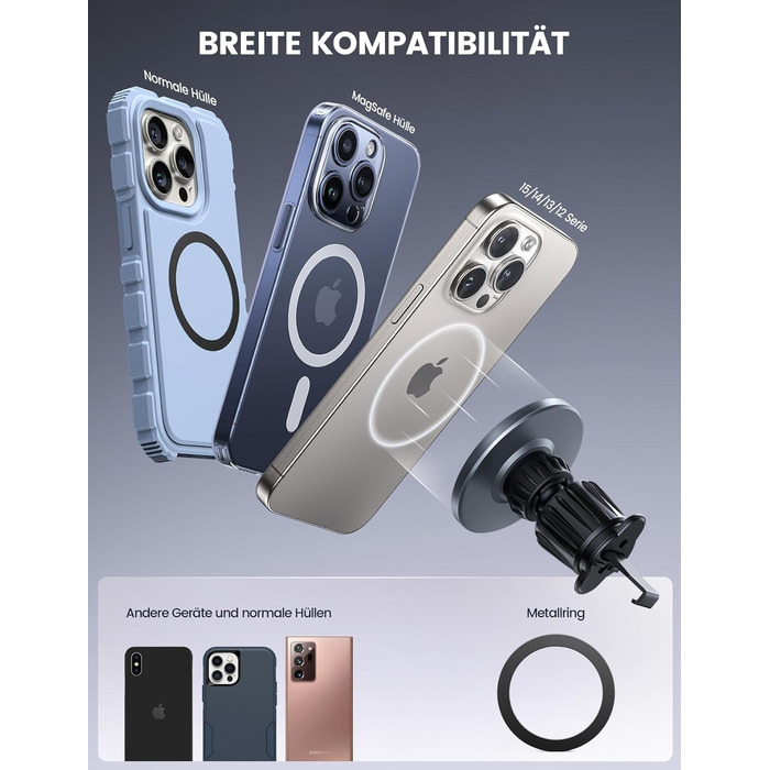 Автомобільний тримач мобільного телефону Lamicall для автомобільного кріплення MagSafe - 2024 HD скляна пластина Сильний магнітний