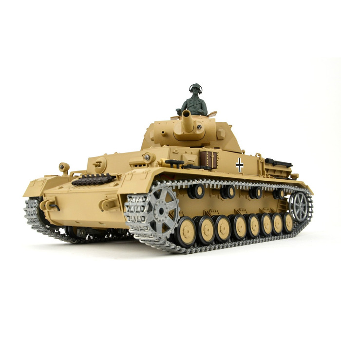 Радіокерований танк Kampfwagen IV Ausf.F-1 Heng Long 116, сірий, з функцією дистанційного керування та металевою коробкою передач, металевими гусеницями та 2.4Ghz - PRO - V7.0
