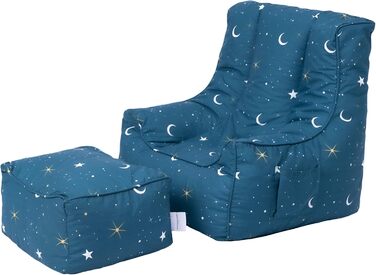 Дитяче крісло-мішок Ready Steady Bed з підставкою для ніг м'яке та безпечне сидіння для ігор вашої дитини ергономічне крісло для м