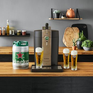 Диспенсер пива Krups Tireuse Bire Pompe Machine Pire Pression, дозатор пива, 5 л, покажчик температури, залишок об'єму, чорний і хромований VB700800, термопластик