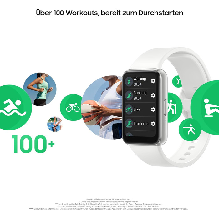 Розумний годинник Samsung Galaxy Fit3, фітнес-годинник як фітнес-трекер та трекер активності, сріблястий, з 36-місячною гарантією виробника ексклюзивно для Storeo