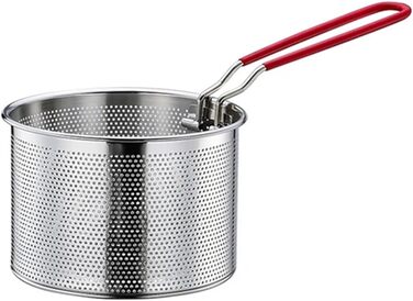 Кошик для смаження, кошик для макаронів з нержавіючої сталі, кошик для глибокої фритюрниці з довгою ручкою, для круглого кошика для їжі (14 см)