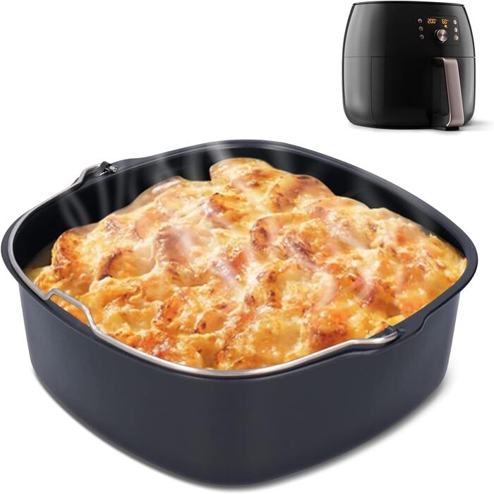 Задній комплект аерофритюрниці, Аксесуари для фритюрниці, Набір аксесуарів для гриля, Аксесуари для фритюрниці з антипригарним покриттям, сумісні з HD9925, HD9860, HD9905 01 (22 см)