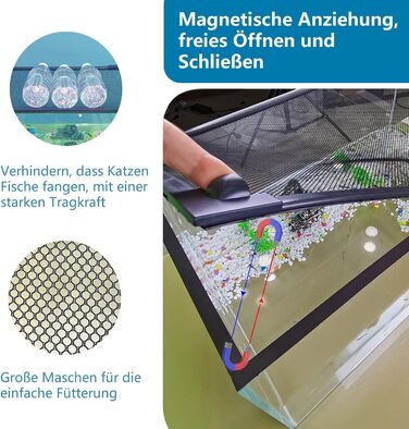 Кришка проти тріщин для акваріума своїми руками 94X46 см Agnetic AttractionВільне відкривання та закривання Він не дає рибам, рептиліям, черепахам втекти від інших тварин