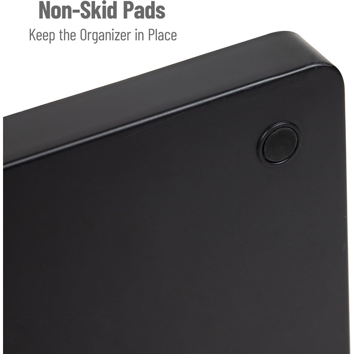 Настільний органайзер для кавових чашок та снеків Mind Reader з 14 відділеннями, 3 рівнями, 6,3 м Д x 3,1 м Ш x 3,1 м В, пластик, чорний колір