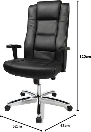 Крісло керівника Topstar Chairman 10 (регульовані по висоті підлокітники, шкіра, 64 x 63 x 120 см) чорне