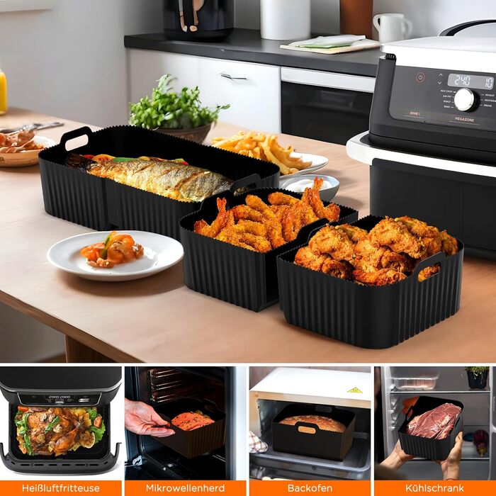 Аксесуари для фритюрниці FTUREERA для фритюрниці Ninja Foodi AF500EU 10.4 л, аксесуари для фритюрниці 116 шт. для ніндзя, включаючи силіконову форму, решітку для гриля, папір для випічки, силікон для форми для випічки