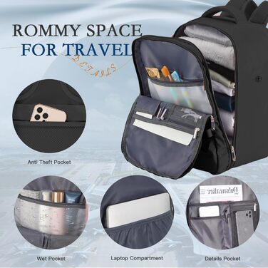 Рюкзак Easyjet ручна поклажа 45x36x20, дорожній рюкзак, ручна поклажа для літака, сумка-рюкзак для ноутбука 15,6&quot, дорожній рюкзак для чоловіків і жінок 45x36x20-чорний3