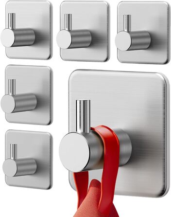 Рушникосушка без свердління, 6 шт. гачки для рушників з нержавіючої сталі клейкі гачки для одягу гачки самоклеючі, нержавіючі, іде