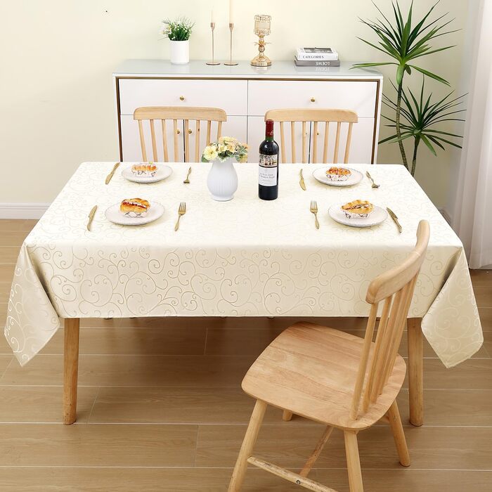 Скатертина Homaxy Скатертина миється Прямокутна 100х140 см Поліестер Скатертина Скатертина Жаккард Скатертина Орнамент Брудовідшто
